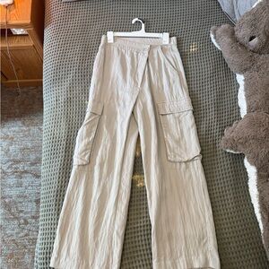 Zara Cream Wide-Leg Trousers